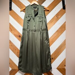 Banana Republic Sage Green Button-Front Dress